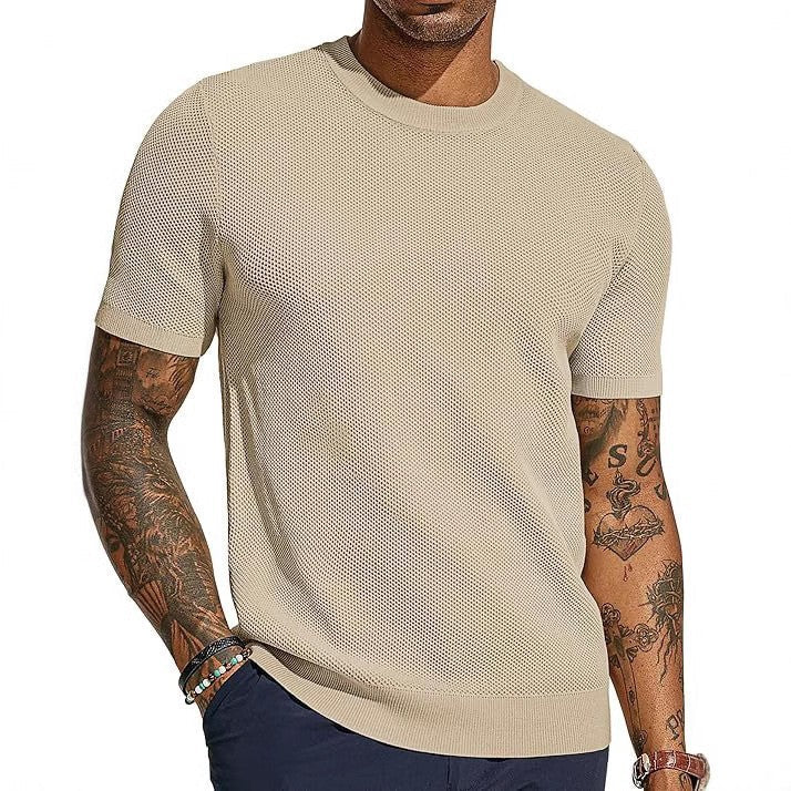 Camiseta Theo de Punto Transpirable | Ideal para el Verano - Albaricoque