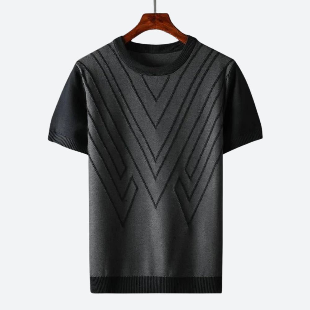 Camiseta Otis de Punto Texturizado | Diseño con Relieve y Confort Transpirable - Negro