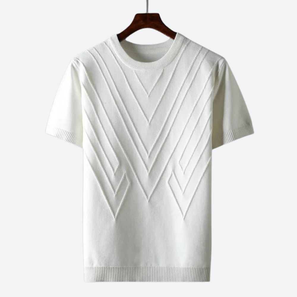 Camiseta Otis de Punto Texturizado | Diseño con Relieve y Confort Transpirable - Blanco