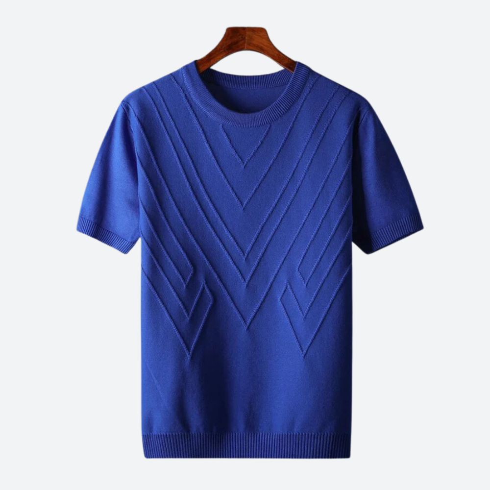 Camiseta Otis de Punto Texturizado | Diseño con Relieve y Confort Transpirable - Azul