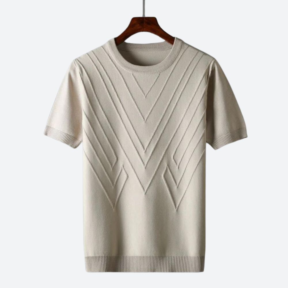 Camiseta Otis de Punto Texturizado | Diseño con Relieve y Confort Transpirable - Albaricoque