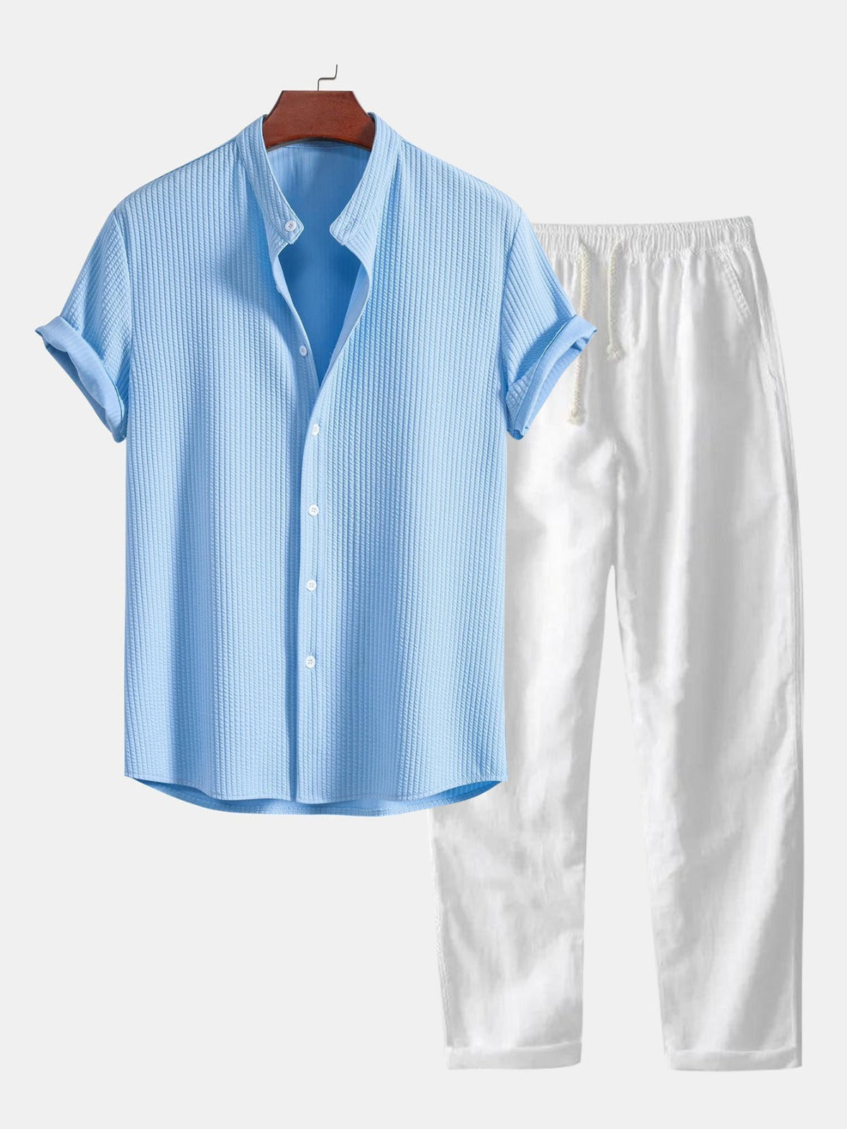 Alaric | Camisa Texturizada Riviera - Azul/Blanco