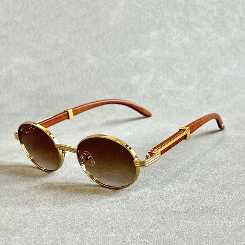 Emerson | Gafas de Sol de Madera con Lentes Degradadas - Marrón