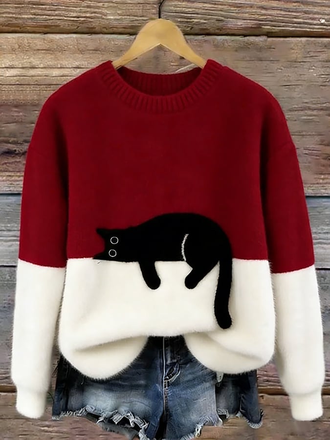 NINA | Jersey de mujer con estampado de gato