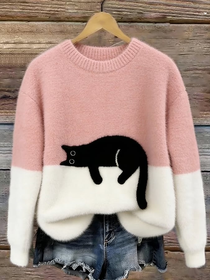 NINA | Jersey de mujer con estampado de gato