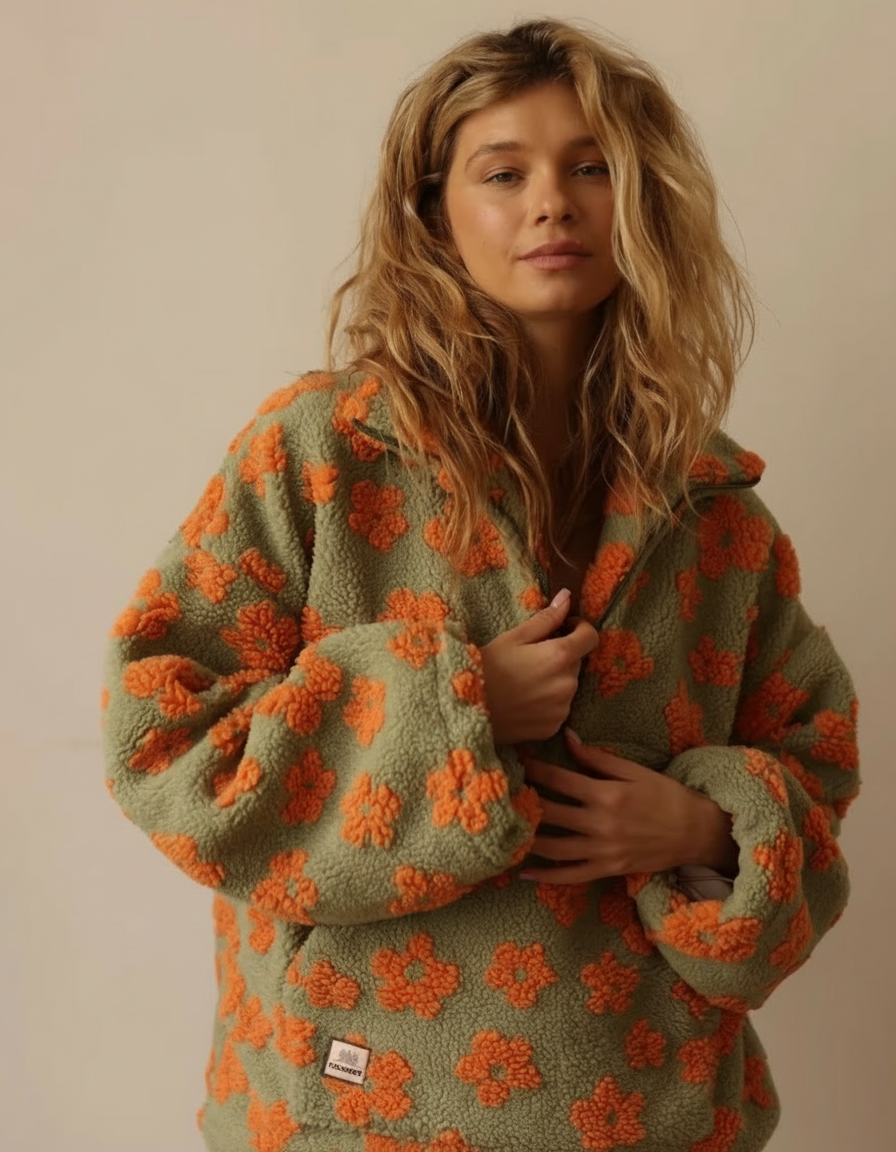 Susana | Polar de flores abrigado
