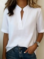 Marea | Blusa elegante con cuello en V y detalles dorados