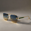 Bastian | Gafas de Sol Statement Sin Montura - Verde Esmeralda