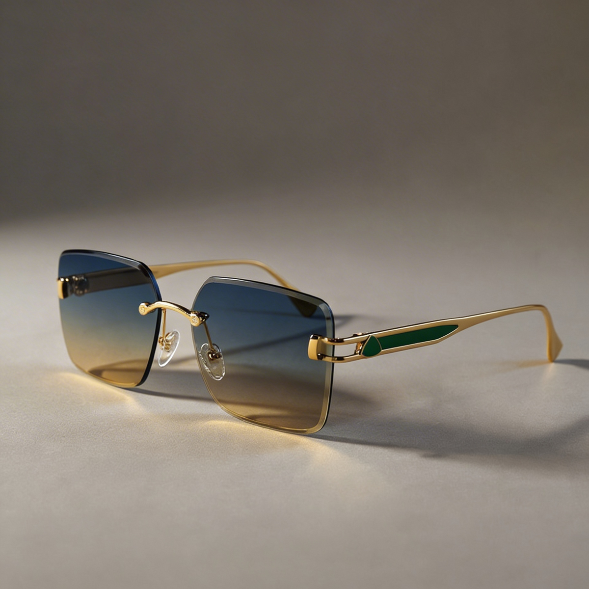 Bastian | Gafas de Sol Statement Sin Montura - Verde Esmeralda