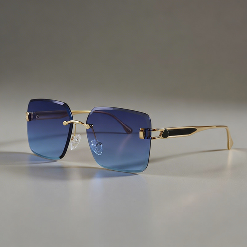 Bastian | Gafas de Sol Statement Sin Montura - Azul Profundo