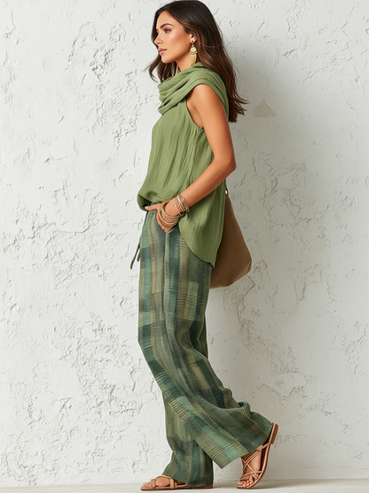 Paloma - Conjunto de Blusa Boho y Pantalón Ancho
