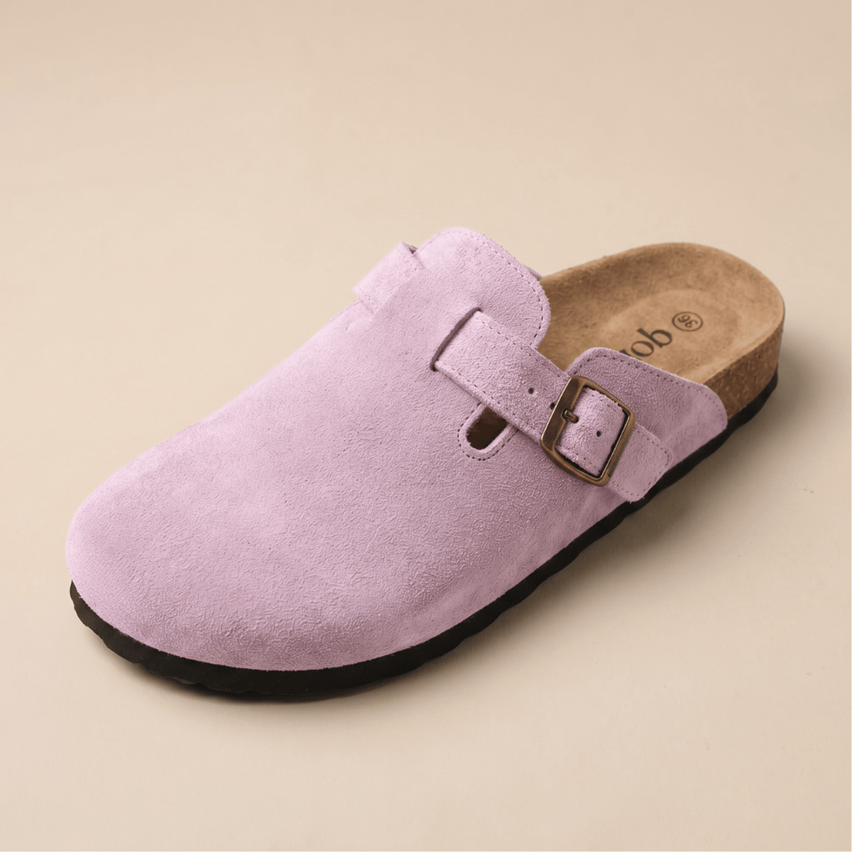 Zuecos de Ante Genuino Sienna - Rosa