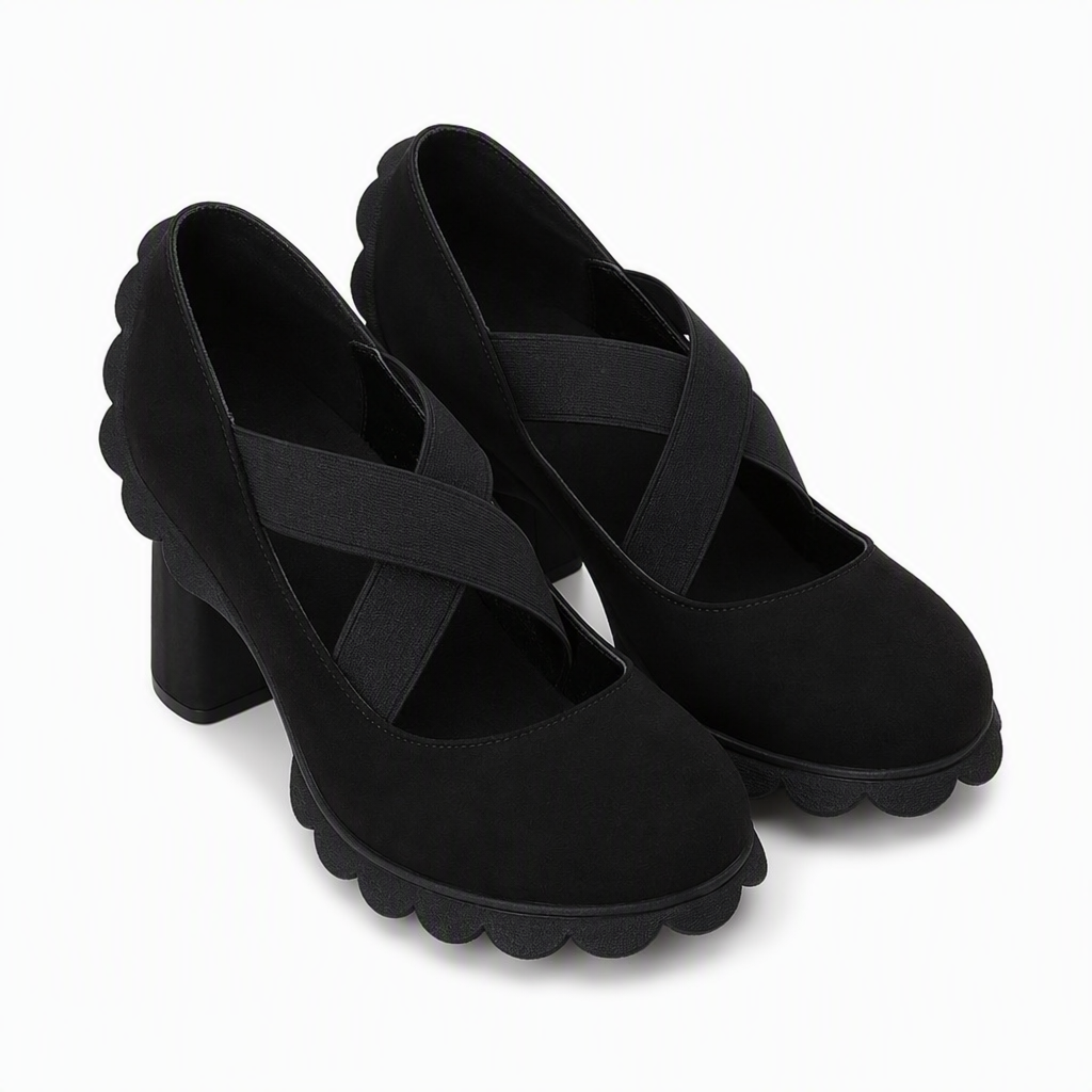 Liora - Zapatos Mary Jane Plataforma con Tiras Cruzadas y Tacón Grueso