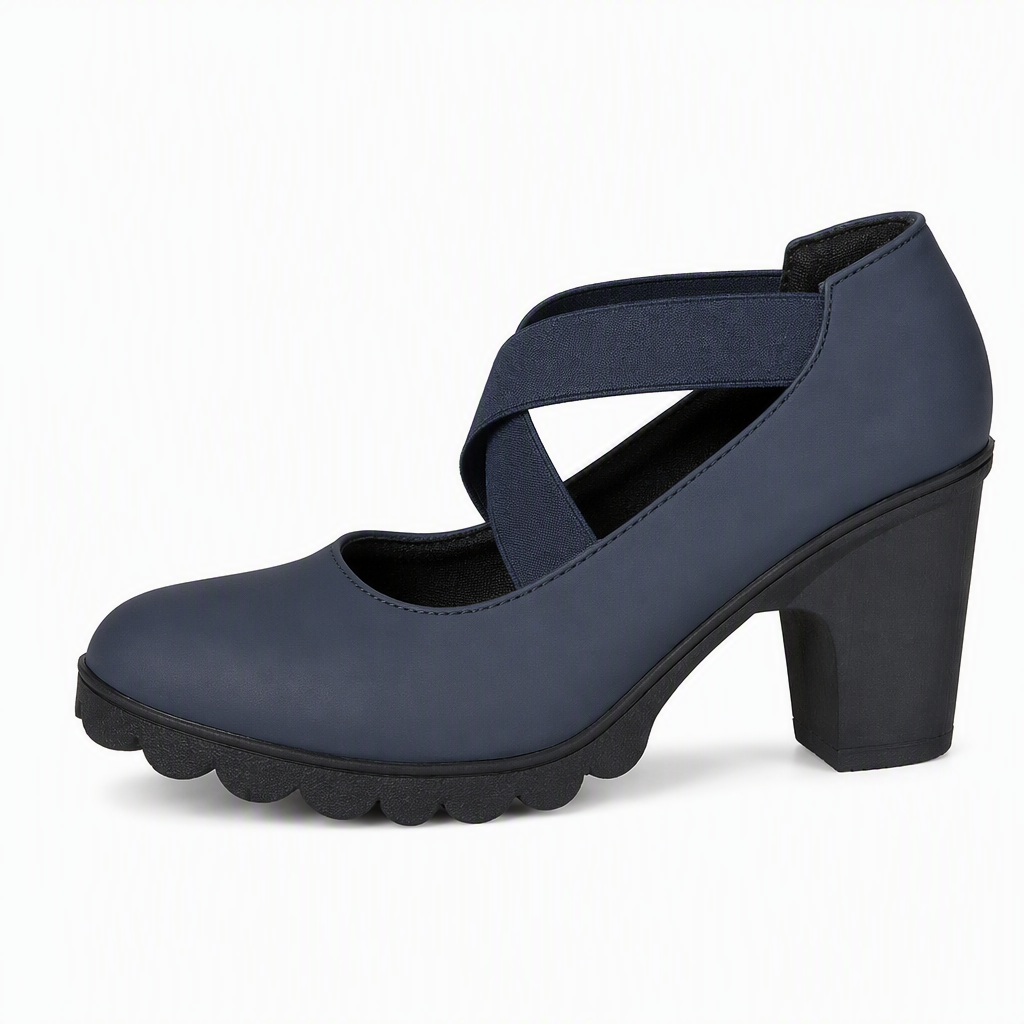 Liora - Zapatos Mary Jane Plataforma con Tiras Cruzadas y Tacón Grueso