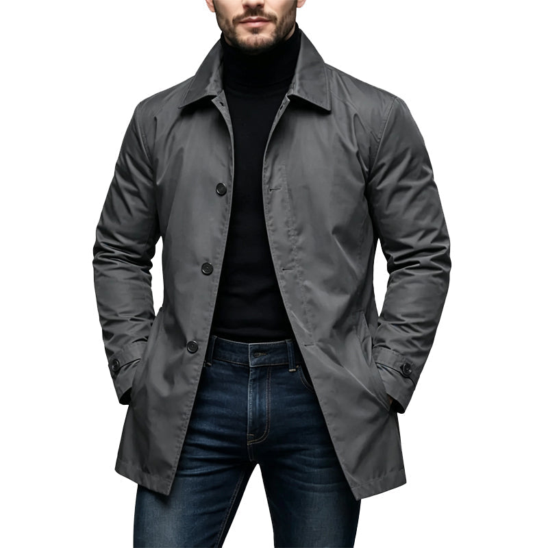Renzo - Trench Impermeable de Media Longitud para Hombre