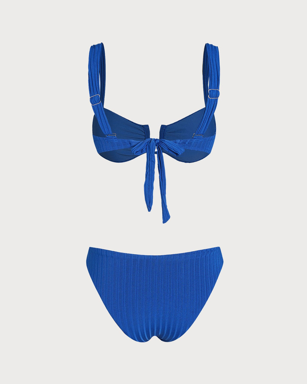 Celeste | Conjunto de bikini azul con textura triangular